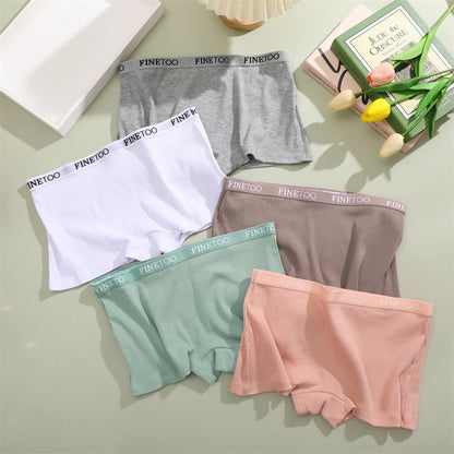 Women's Cotton Panties Boxer Underwear Female Sexy Letter Belt Safety Shorts Seamless Solid Color Intimates Mid Waist Boyshorts
