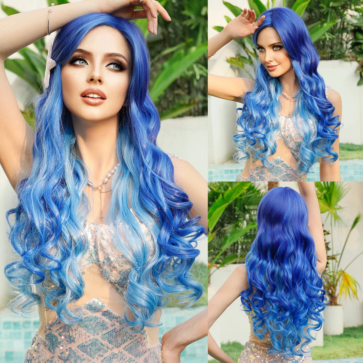 NAMM Barbie Wig Long Blonde Wigs For Women Popular Synthetic Wig for Daily Cosplay Halloween High Density Hair