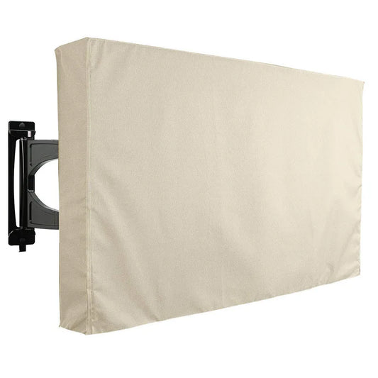 Off-White Premium Waterproof Outdoor TV Protective Cover 55 To 58 Inches, Weatherproof Outdoor TV Housing