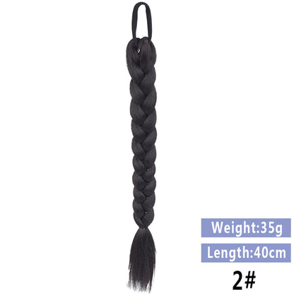 LUPU Synthetic Braided Ponytails Hair Extensions For Women With Elastic Hair Band Hairpieces Natural Black Brown Fake Hair