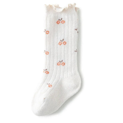 Autumn winter new baby mid-tube knee socks kawaii girls Princess lace flower stockings cute sock comfortable newborn accessories