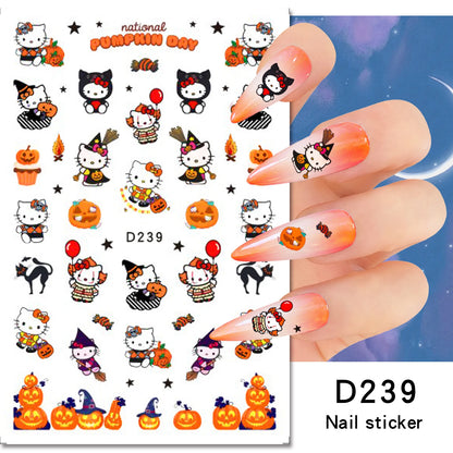 1PCS Cartoon Cute Melody Kuromi 3D Nail Stickers Press on Nails Sanrio Nail Art Decoration New Anime Nail Art Decals Stickers