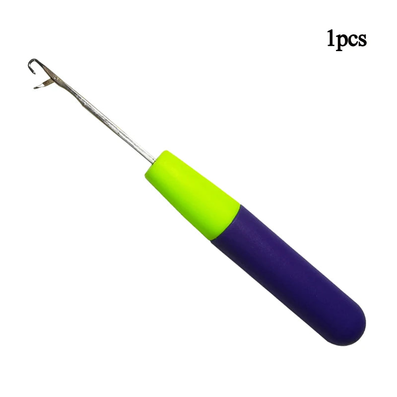 Purple Plastic Handle Hook Crochet Needle Styling Tool For Braiding Weave Wigs Craft Dreadlocks Hair Extensions Jumbo Braiding