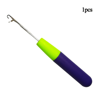 Purple Plastic Handle Hook Crochet Needle Styling Tool For Braiding Weave Wigs Craft Dreadlocks Hair Extensions Jumbo Braiding