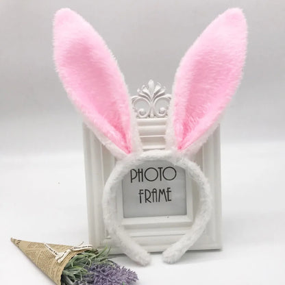 Cute Colorful Bunny Ear Easter Headbands Plush Adult Kids Headwear Rabbit Ear Hair Accessories Masquerade Tiara Adult Children