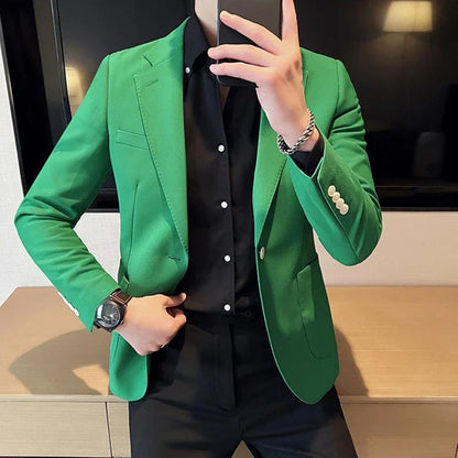Party Yellow Male Blazer Coat Short Cropped Men's Suit Jackets Vintage Fashion 2024 Korean Style Clothes Fashionable Spring New