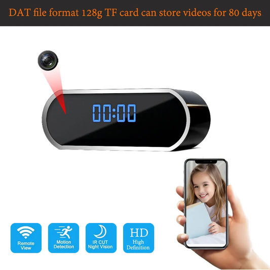 HD1080P Home Wireless Mini HD Camera Clock Camera Home Video Surveillance WIFI Mobile Remote Viewing Infrared Night Vision