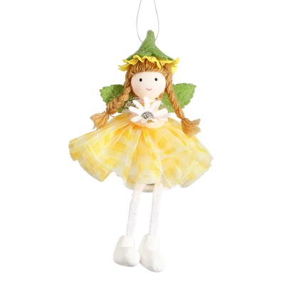 24cm Easter Flower Bunny Ornaments Pink Yellow Gauze Skirt Bunny Easter Party Decor Supplies Home Desktop Decorations Kids Gifts