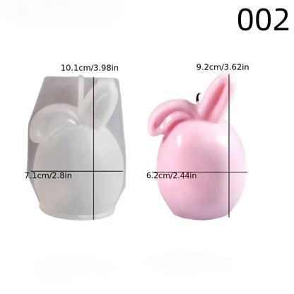 The Easter Egg Bunny Ear Candle Silicone Mold DIY Gypsum Concrete Rabbit Egg Decoration Ornament Resin Mold Handicrafts Casting