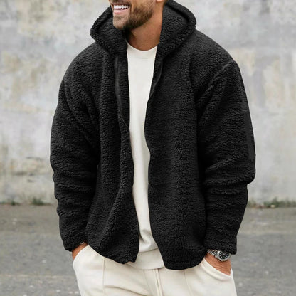 2024 American Style Heavy Coat Men's Winter Jacket Double-sided Fleece Warm Windbreaker Casual Sports Hooded Coat Bomber Jacket