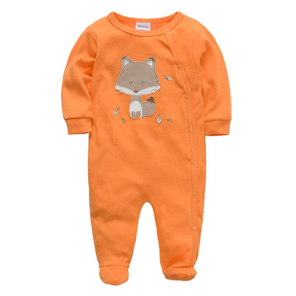 KAVKAS 1/3 Pcs Baby Boys Rompers Cartoon Print Overalls Cotton Infant Clothing Kids Jumpsuit Newborn Pajimas 0-3 Months