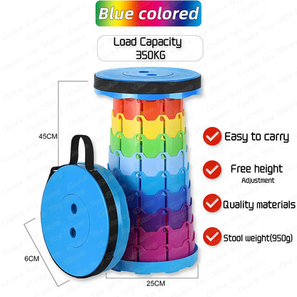 2024 New Folding Stool Portable Round Folding Chair Accordion Chair Height Adjustment Elephant Swing Playground Queue Chair