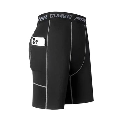 Men Sports Training Tight Shorts Five Trousers Camouflage Printed Trousers Fitness Basketball Running Cycling Bottoming Elastic
