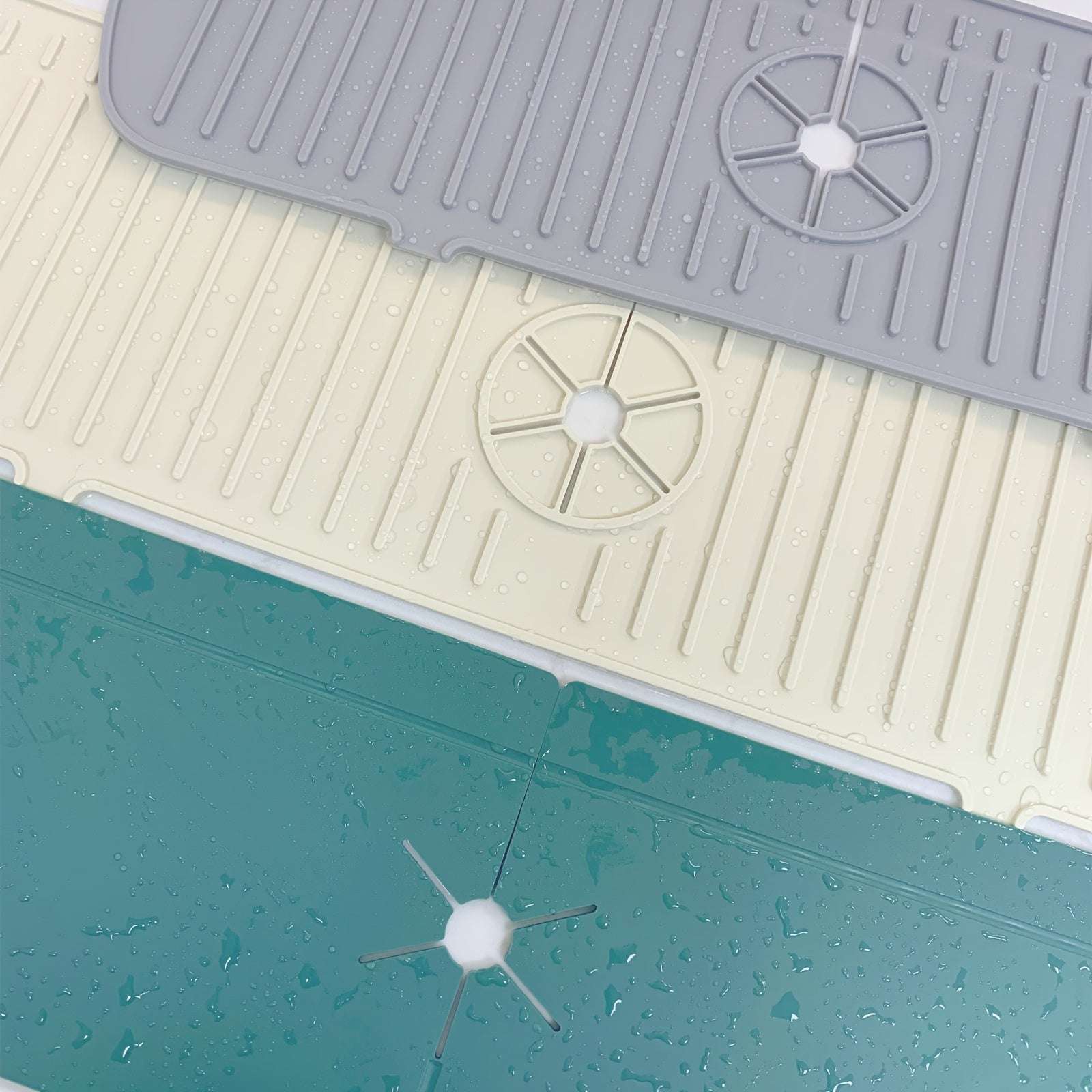 1pc Silicone Splash Guard - Sink Faucet Mat for Protecting Countertop and Dishes with Dish Drying Function