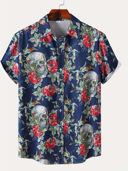 Autumn Breeze Short Sleeve Shirt - Vibrant Autumn-Inspired Print Design for Men, Perfect for Casual Wear - Latest 2022 Fashion Trend, Unique Halloween-Themed Design