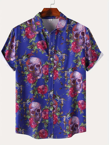 Autumn Breeze Short Sleeve Shirt - Vibrant Autumn-Inspired Print Design for Men, Perfect for Casual Wear - Latest 2022 Fashion Trend, Unique Halloween-Themed Design
