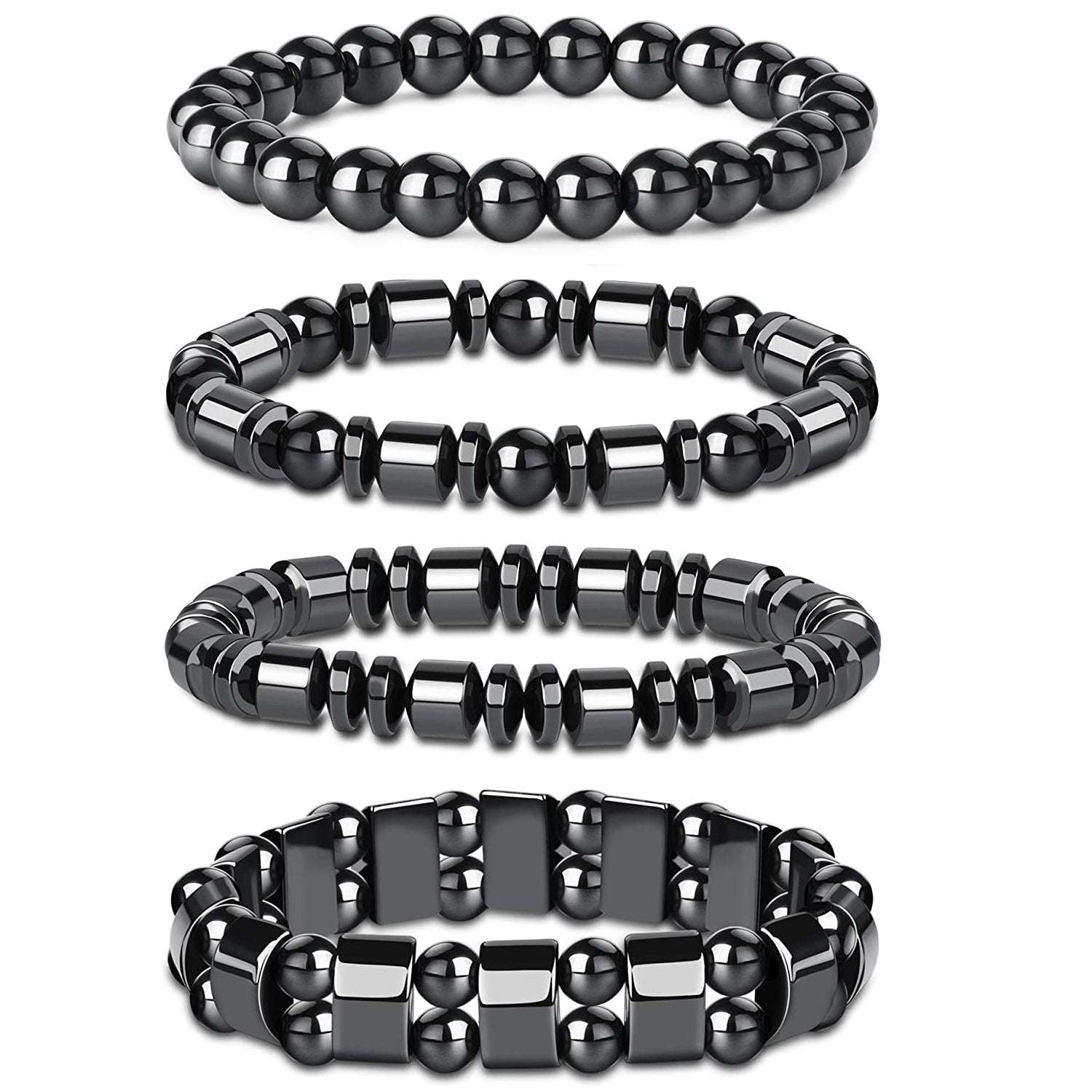 1/2/3pcs Men's Fashionable Sports Black Bracelet