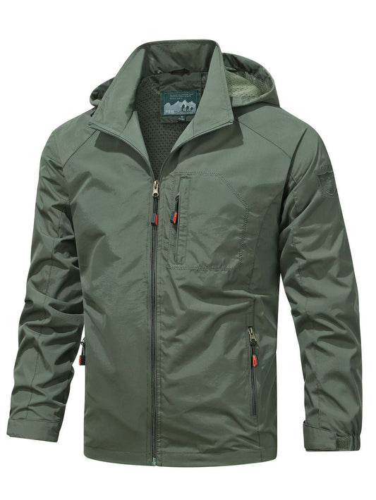 [Popular Choice] Men's Lightweight Jacket Packable Windbreaker Running Jacket Coat Stand Collar Windbreaker Bomber Jacket