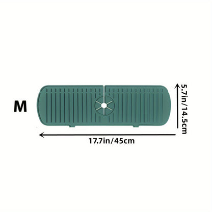 1pc Silicone Splash Guard - Sink Faucet Mat for Protecting Countertop and Dishes with Dish Drying Function