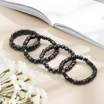 1/2/3pcs Men's Fashionable Sports Black Bracelet