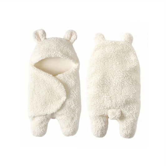 Newborn Winter Fleece Teddy Bear Ultra Soft Swaddle -  Cozy & Warm - For Christmas, Halloween, Thanksgiving Day - Perfect Gift for Baby Boys & Girls -  Suitable for Winter