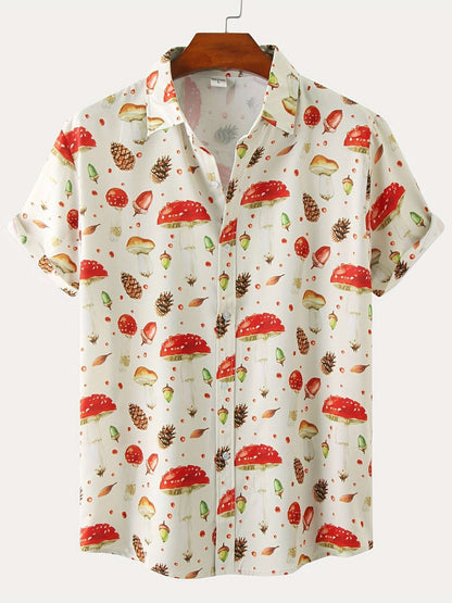 New For 2022, Men's Color Pattern Casual Short Sleeve Lapel Shirt
