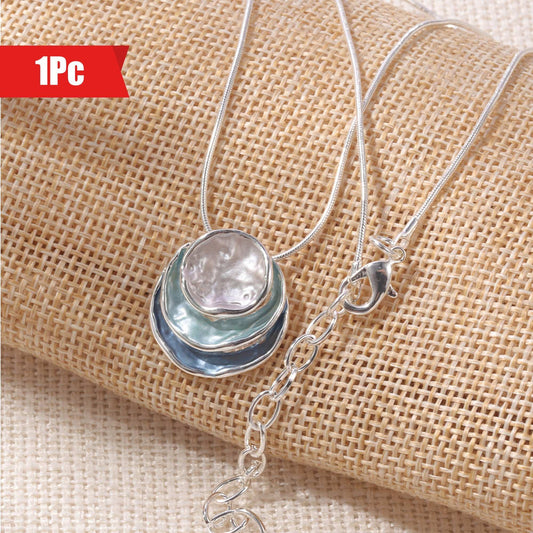 1pc Durable Enamel Zinc Alloy Necklace - Stylish Golden or Silvery Chain, Unisex Design for Men and Women - Ideal Gift for Any Occasion