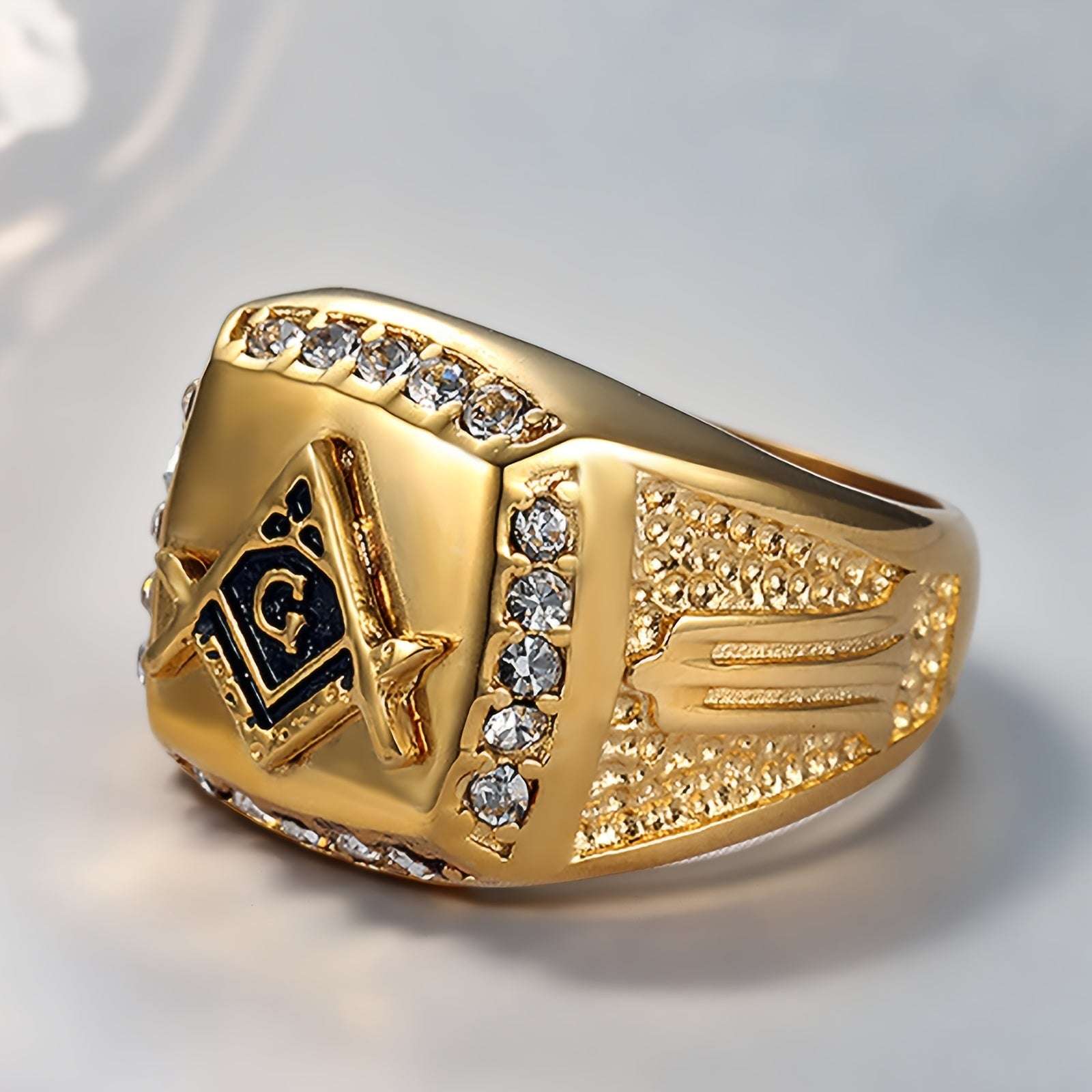1pc Punk Vintage Men's Stainless Steel Signet Ring, Valentine's Day Gift For Men/Boyfriend/Dad