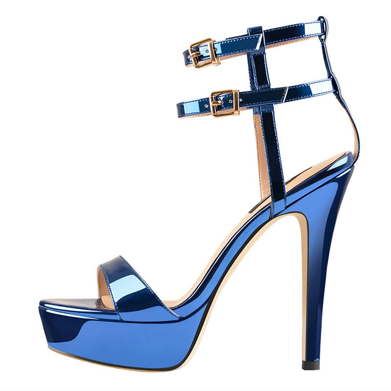 Women's Platform Ankle Strap High Heels, Open Toe Fashion Stiletto Sandals, Sexy Party & Dress Pumps, Prom Shoes